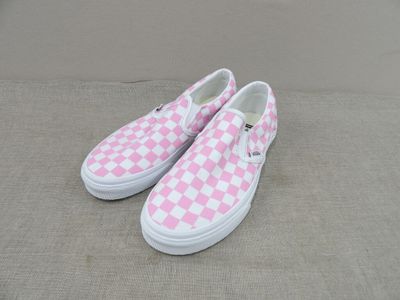 Vans Slip-On à motif damier rose / blanc