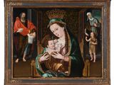 une image d'une peinture représentant une femme tenant un bébé