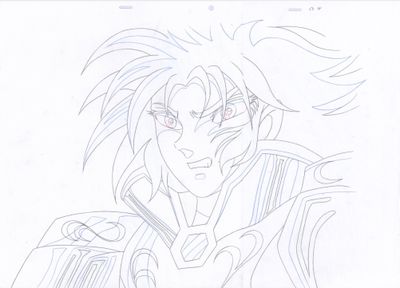 drawing of a male anime character with a sword in his hand