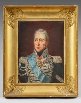 portrait of a man in a military uniform in a gold frame
