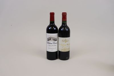 deux bouteilles de vin posées l'une à côté de l'autre sur une table