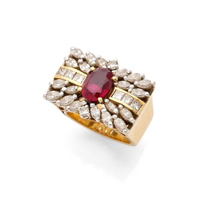 a ruby and diamond ring