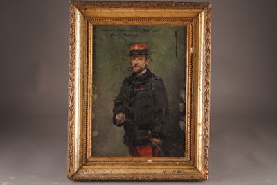 portrait of a man in a military uniform in a gold frame
