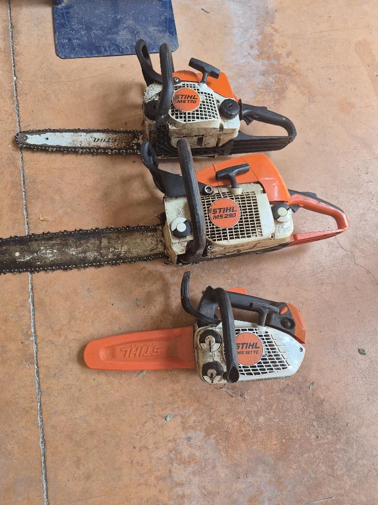Un lot de 3 tronçonneuse de marque STIHL MS 170 / MS290 et M…