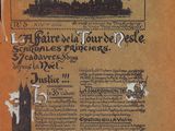 an old book with a picture of a castle on it