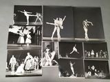 several black and white photographs of ballet dancers on a stage