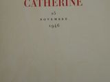 the front cover of a book with the title saint catherine written in red