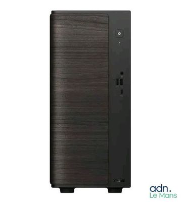 a black desktop computer sitting on top of a white surface