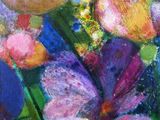 a painting of a bunch of flowers in a vase