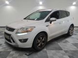 the white ford kuga is parked on a checkered tile floor