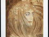 an image of a drawing of a woman ' s face with long hair