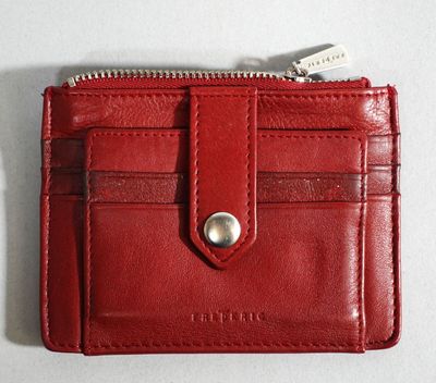 FREDERIC Porte-monnaie en cuir rouge