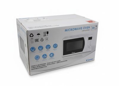 the microwave oven is in the box ready to be used