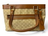 louis vuitton beige monogram canvas and leather tote bag