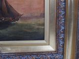 a painting of a sailboat in a body of water