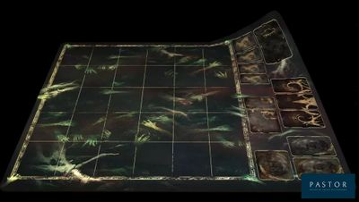 un gros plan d'un plateau de jeu sur lequel se trouvent de nombreux éléments