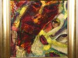 une image représentant un tableau où figure une femme portant un chapeau rouge