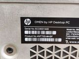 a label on the back of a computer that reads omn by hp desktop pc
