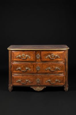 a louis ii walnut commode with marble top