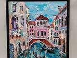 painting of a gondola in venice, italy