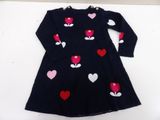 navy blue dress with hearts and hearts on it