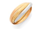 bague à anneau bicolore en or et émail blanc