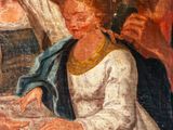 an image of a painting of a man and woman with a child