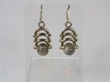 silver plated earrings with labradorite beads