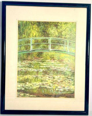 Reproduction dans un cadre noir représentant le pont japonai…