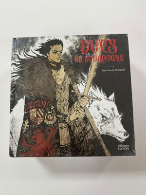 the cover of a book with a picture of a man holding a sword