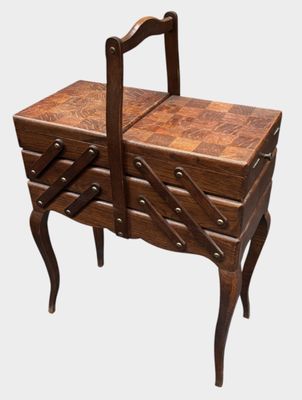 an image of a wooden dresser with drawers and a mirror