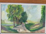 une image d'un tableau représentant un homme marchant sur un chemin