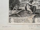 a drawing of a man kneeling on the ground