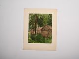 a picture of a picture of a cabin in the woods