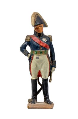 figurine of a man in a military uniform with a sword