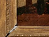 a painting of a man and a woman sitting on a couch