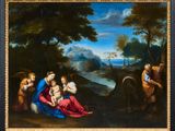 une image représentant un tableau d'une famille dans un paysage