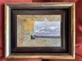 an image of a picture of a painting on a red cloth