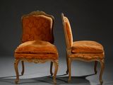 paire de chaises avec dossier et assise rembourrés