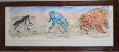 a picture of a picture of a group of animals on the beach