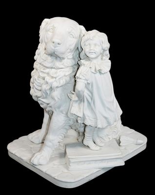 POT couvert anthropomorphe en biscuit de porcelaine figurant…