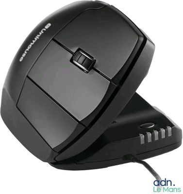 a computer mouse that is sitting on top of a stand