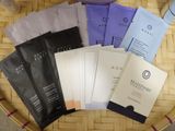 five packets of facial masks sitting on a basket
