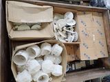 a box full of mushrooms and other items on a shelf