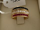 a ring in a box with a price tag on it