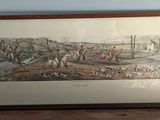 a picture of a picture of a hunting scene in a frame