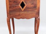 an image of a small wooden table with a drawer on top of it