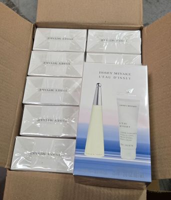 packaging of a box containing a variety of body care products