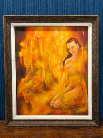 Jean Pierre Poirier, XXème « Nue féminin ». Huile sur toile. Sign