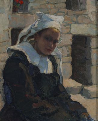 Georges BOUILLON (1891-1943), La Jeune Bretonne, huile sur t… - Photo 1
